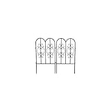 Plow & Hearth 51541-GUN Montebello Iron Metal Scroll Outdoor Short Garden Fence, Set of 2, 18
