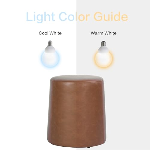 Image of HomePop 17 inch Organic Shape Ottoman - Chestnut Faux Leather