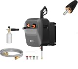Giraffe Tools Pressure Washer Tips Turbo Nozzle, 1/4" Quick Connect, 360° Rotating Spray Turbo and Grandfalls Pressure Washer G20B Pro, 2500 PSI 2.2 GPM, Wall Mounted Power Washer with 65FT Hose