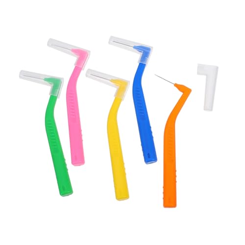 Yardenfun Spazzolini Interdentali a Forma Di l 5 Pezzi Spazzolino Interprossimale Angolazione Spazzolino Per Apparecchi Ortodontici Setole Delicate Per Pulizia Spazi Tra i Denti e Gengivale in Viaggio