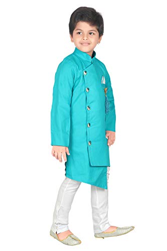 Image of AHHAAAA kids ethnic wear Indo Western Kurta Pyjama Set for Boys