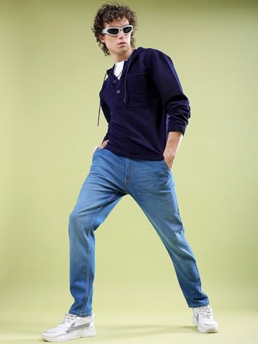 Image of THE INDIAN GARAGE CO Men Slim Fit Solid Mid-Rise Jeans