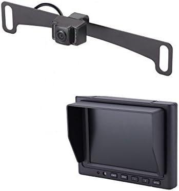 EchoMaster KLI5E Car Backup Camera kit Includes License Plate Camera (MOUNTS Behind) (PCAM-10I-N) and 5 inch Glass Mount Monitor (PMON-50-FM)