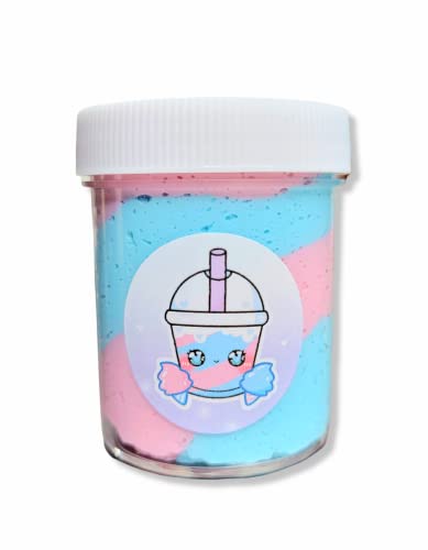 Cotton Candy Slushy Handmade Snow Fizz Crunchy Scented Slime 4oz - Hoshimi Slimes