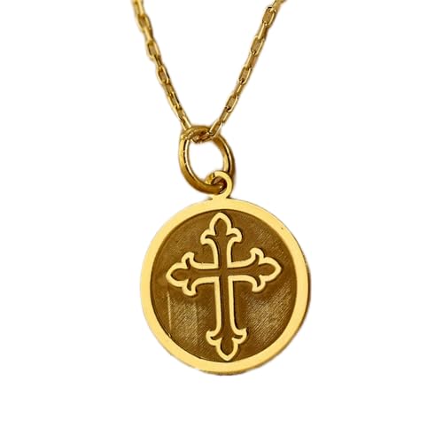 Bijoux plaqués or LKBEADS chaîne argent avec croix à offrir en symbole