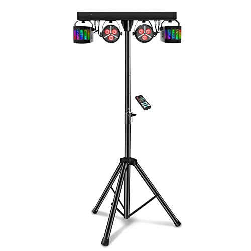Dj Lights, Telbum Led Dj Lighting System With Stand Dmx & Sound Activated Stage Lighting Package Remote Control Mobile Party Bar Lights For Gig, Band, Wedding, Shows #TOP16