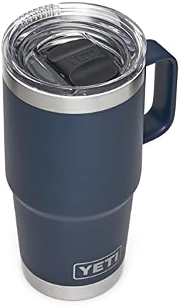 YETI Rambler 20 oz Travel Mug, Stainless Steel, Vacuum Insulated with Stronghold Lid, Navy