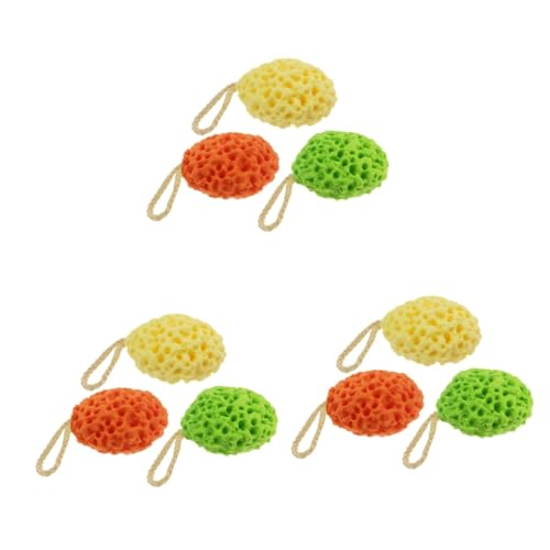 FRCOLOR 9 Piezas bola de baño de panal loción de jabón drogado loción de leche corporal lavado de cara loción corporal bola de tómate un baño toallita de baño esponja bebé