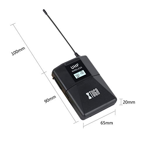 XTUGA SKM4000PLUS 4 x100 Channel UHF Wireless Bodypack Microphone System with Selectable Frequencies Prevent Interference, Use for Family Party, Church, Small Karaoke Night (Range:200-320Ft)