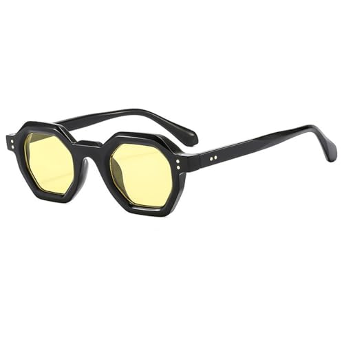 Lunettes de soleil carrées vintage protégeant vos yeux des UV400 en noir et marron