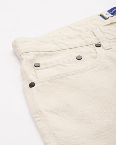 Image of BENE KLEED Men MID-Rise White Solid Pure Cotton Jeans