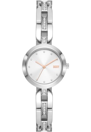 DKNY Damenuhr City Link Quarz/3-Zeiger Uhrwerk 26 mm Gehäusegröße mit einem Edelstahlarmband NY6674