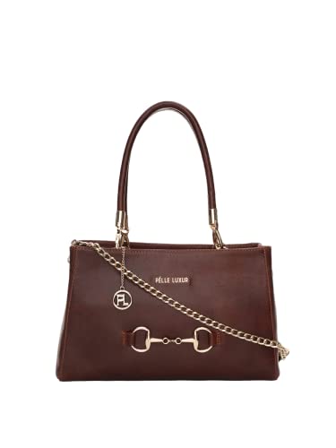 Sac à main en cuir véritable Slmring marron, l'excellence des finitions en taille M