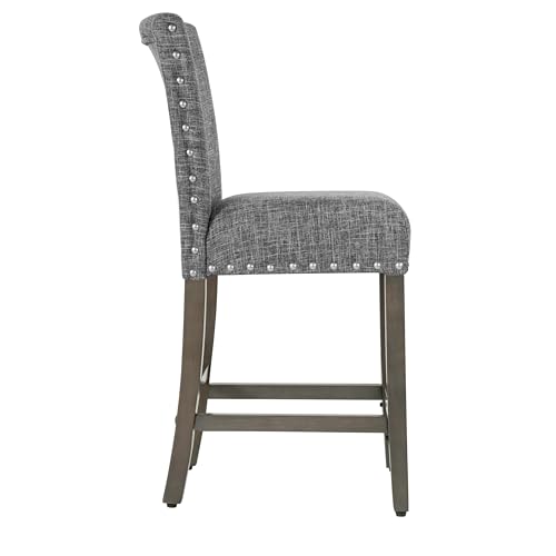 Butaco HomePop tapizado para barra, 24 pulgadas, gris pizarra miniatura 6