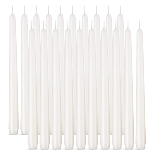 Bougies coniques anti-goutte sans fumée longue combustion 8h en cire de paraffine x20