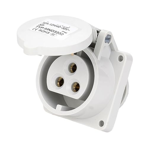 Prise basse tension 32A 40V MND3332 avec étanchéité renforcée IP44