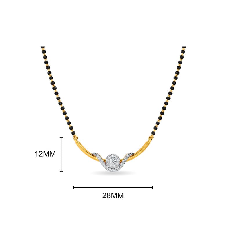 Image of KISNA JEWELS 14KT|18KT BIS Hallmark Pure Gold and Diamond Mangalsutra For Women