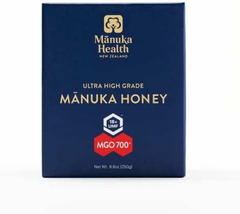 Manuka Health UMF 18+/MGO 700+ Ultra High-Grade Manuka Honey (250g/8.8oz), Superfood, Authentic Raw Honey from New Zealand