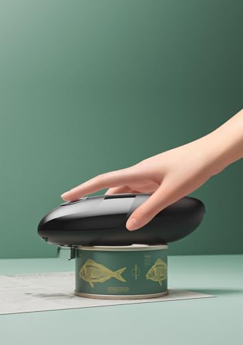 Auto Electric Can Opener: Open Your Cans with A Simple Press of Button - Automatic, Hands Free, Smooth Edge, Food-Safe, Battery Operated, Black - Image 3