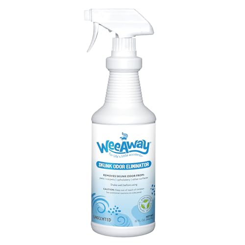 Wee Away Skunk Odor Eliminator for Pet Fur & Upholstery, Enzyme Cleaner for Skunk Smell Removal,...