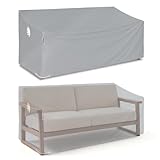 Turtle Life Gartensofa Abdeckung, Gartenbank Abdeckung Wasserdicht, für 2-3 Sitzer Gartensofa, kein Verblassen innerhalb von 2 Jahren, Grau 152 x 89 x 89CM