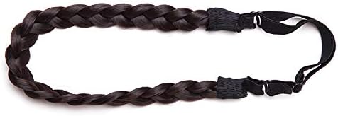 Fashion Hair Extensions Braided Headband Hair Braid Hair Band Thick Chunky Plaited Hairband Accessory Costume Hairpiece For Women Girls Small-0.6" Dark Brown - Image 5