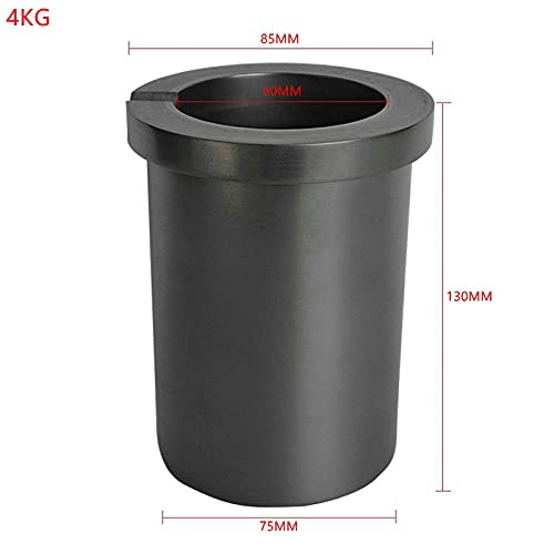 Crogiolo di grafite ad alta purezza, per metallo di fusione e metallo ad alta temperatura, 1-4 kg (capacità 4 kg)