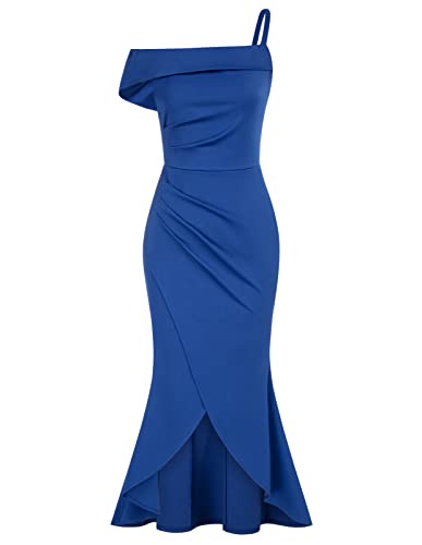 GRACE KARIN Damen Etuikleid Vintage Retro Abendkleid Einzelner Schultergurt...