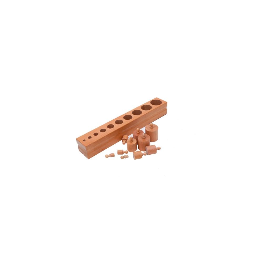 Emboîtements Cylindriques Montessori – Lot de 4 Blocs en Bois Massif – Développement de la Perception Visuelle, du Langage et de la Préhension – Dès 2 Ans et Demi ( A002-3/A019 + J003-4/A020)