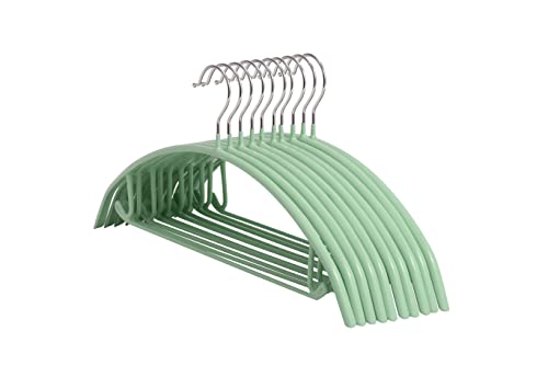 10 Pack Sweater Clothes Hanger No Shoulder Bump 42CM Wide Heavy Duty Coat Metal Hangers for Closet Non Slip PVC-Coating for Sweaters,Dresses,Jackets,Pants,Shirt