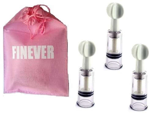 FINEVER Anti Cellulite Cup Massager Vacuum Suction Silicone Cupping Massage Vacuum for Face Leg Arm Back Shoulder Muscle Nipplesucker Flat Nipple Mother Nursing Breastfeeding Newborn Baby (3 Count)