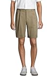 Lands' End Men s 9 in Pleat Front No Iron Chino Shorts Khaki Regular 31