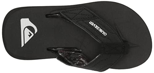 Quiksilver Boy's Strap Flip-Flop, Black/Black/Brown, 11 Big Kid #TOP4