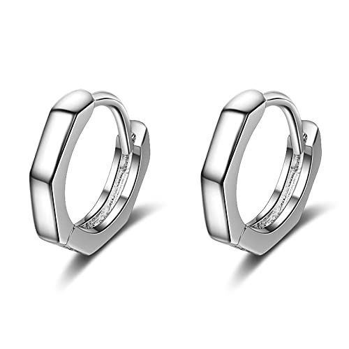 Boucles d'oreilles créoles en argent 925 avec strass brillant pour femme