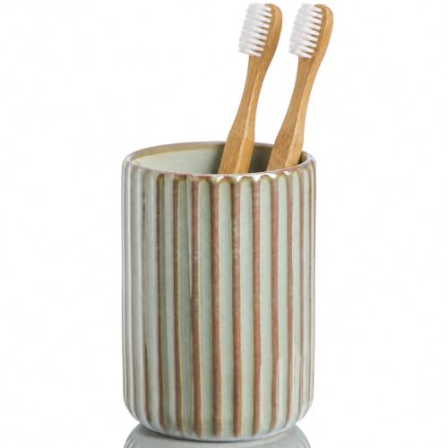 zuxzmj Green Ceramic Toothbrush Holder Cup