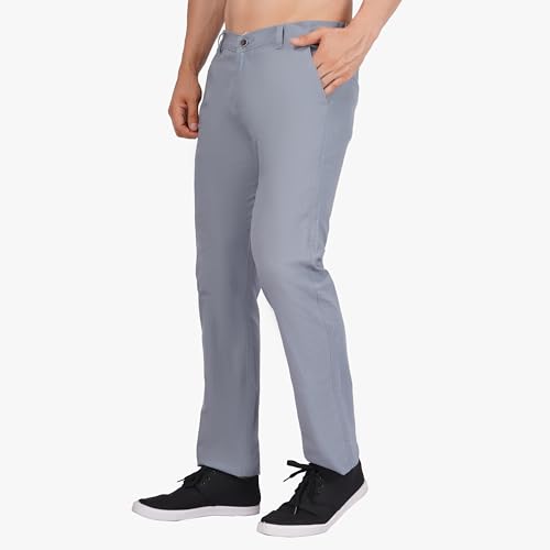 Image of Men's Regular Fit Linen Trousers | Slim Fit Lightweight Casual Pants | Stylish Dress Pants for Office or Travel | Premium Luxury Linen Trouser Pant with Breathable Comfort