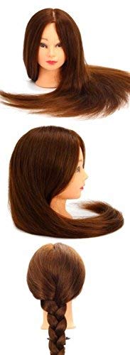 Ias Synthetic 38 Inch Long Hair Hairdressers Training Head Dummy - Brown