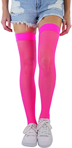 Image of ToBeInStyle Women's Diamond Large and Fine Fence Net Fishnet Nylon Thigh High