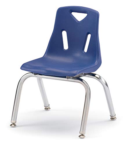Image of Berries Jonti-Craft 8142JC1003 Stacking Chair with Chrome-Plated Legs, 12 inch Height, Blue