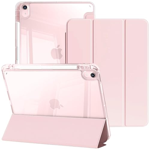 Funda Compatible con iPad Air 11 Pulgadas M4 2026/M3 2025/M2 2024, iPad Air 5.ª/4.ª Generación 2022/2020, Híbrida Delgada Antichoque con Carcasa Trasera Transparente, Rosado
