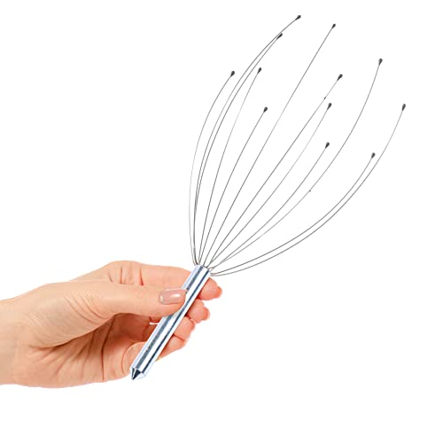 Andalus Scalp Massager, Handheld Head Scratcher, Gentle Beads, Stress Relief, Deep Relaxation (Silver) #TOP4