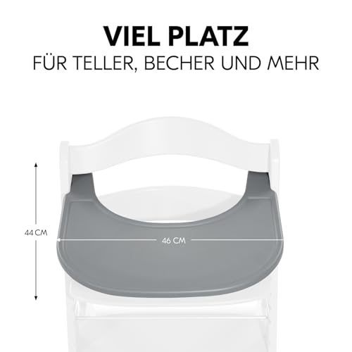 hauck Klickbrett Kompatibel mit Alpha+ & Beta+ Holzhochstuhl Alpha Click Tray, aus Recyceltem Material (GRS-zertifiziert), Schnelle Klickbefestigung am Hochstuhl, Einfach zu Reinigen (Grey)