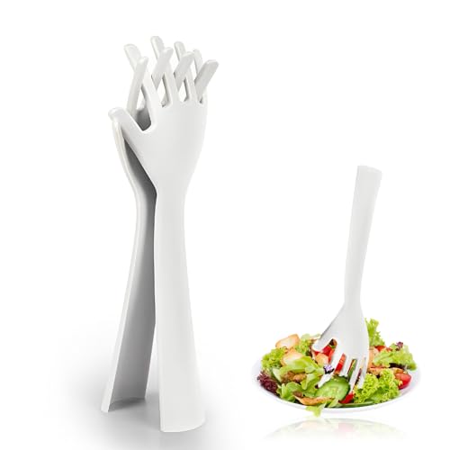 virkwuy 2 Stück Salatbesteck Kunststoff, Sporks Salatbesteck und Salatzange Kunststoff, Plastik Salat Besteck mit Salatgabel, für Inhaltsstoffe, die...