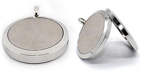 Aromatherapy Essential Oil Diffuser Locket Pendant with Free 2 PCS Chains Necklace and 12 Felt Pads by COOHAA (Evil Eyes)