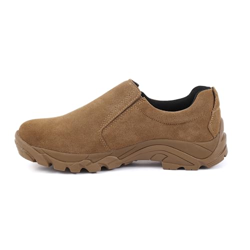 Image of Men's Leather Slip-on Shoes, Lightweight Comfortable Versatile Stylish Loafers with Steel Shank