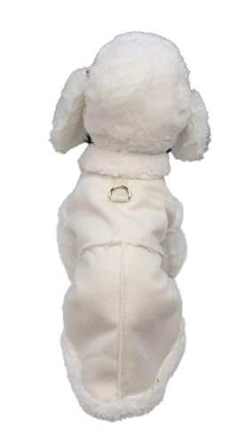 Manteau en polaire uni blanc pour chien de taille M
