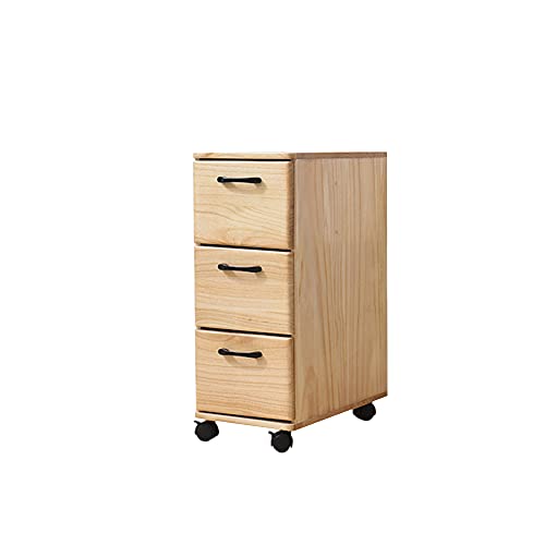 Cómoda de varias capas con ruedas universales de madera de paulownia, armario de almacenamiento para sala de estar, esquina pequeña, color madera, 20 x 42 x 62 cm