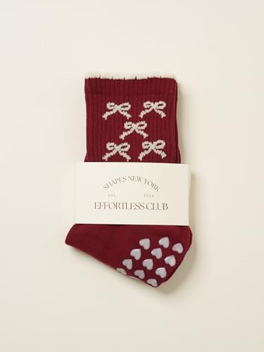 Image of Shapes Studio Half Calf Grip Socks, Cute Fruit Pilates Socks, Ruffle Socks, Non-Slip for Barre Yoga