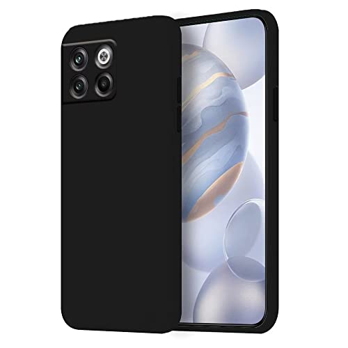 HONLEN Funda Compatible para OnePlus 10T Case, (6.7' Inches) Líquida TPU Silicona Cover con Anti-Rasguño, Cáscara Suave Cubierta Negro