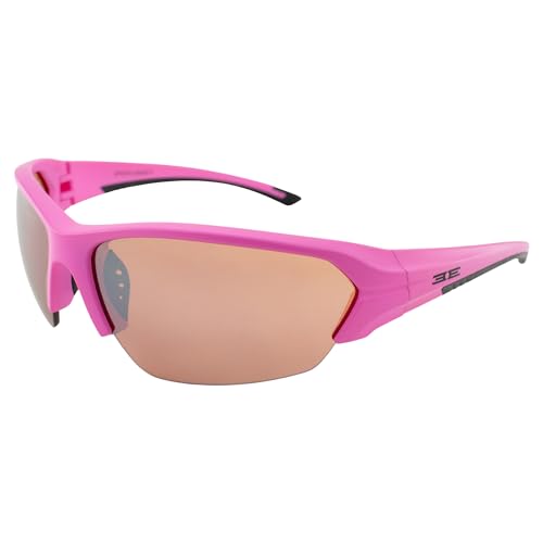Epoch Eyewear Wake Golf Sunglasses for Women ANSI Z87.1 Pink Half-Frame w/Amber Lens